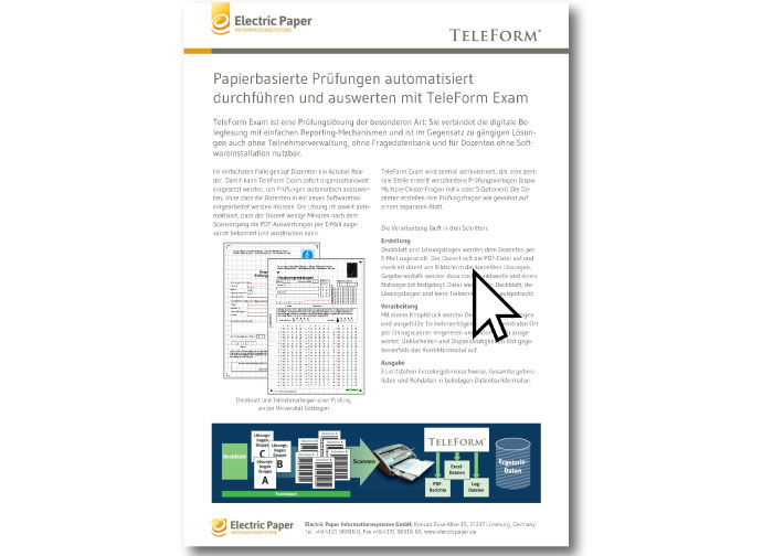 Broschüre TeleForm Exam